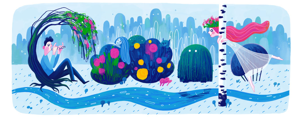 Святковий дудл від Google (145 років від дня народження Лесі Українки)