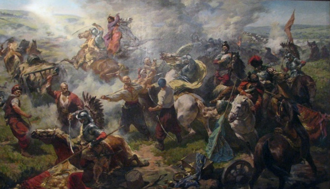 Картина художника Ю. Саніцкого «Битва під Жовтими водами»