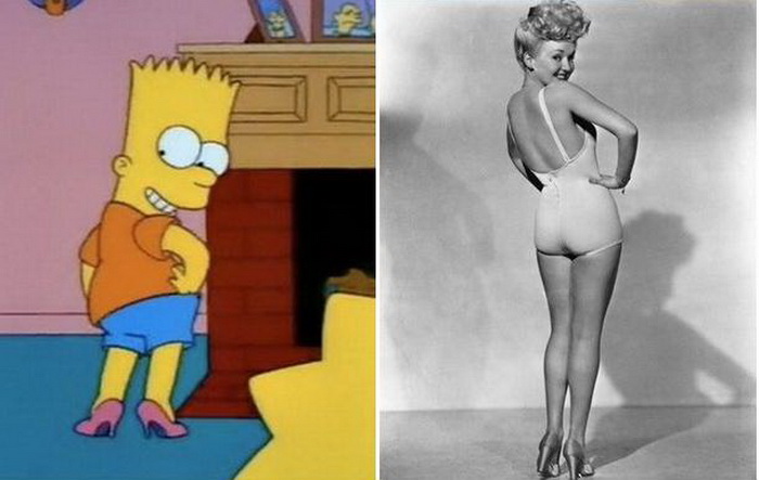 Барт Сімпсон в жартівливому образі пін-ап моделі