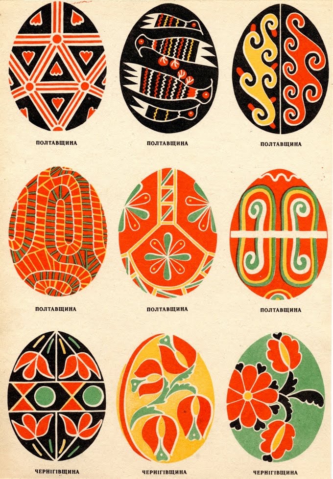 Різноманітність орнаментів великодніх писанок, характерних для різних областей України