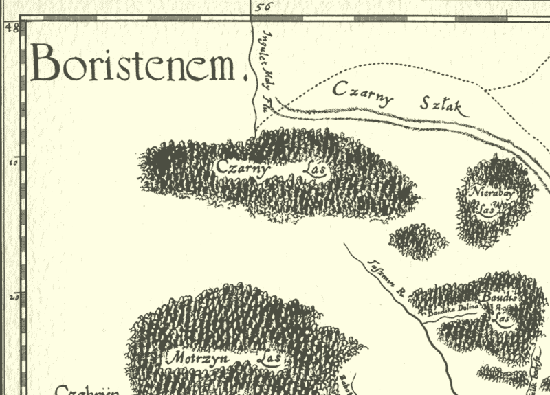 Чорний ліс на карті Боплана 1650 рік