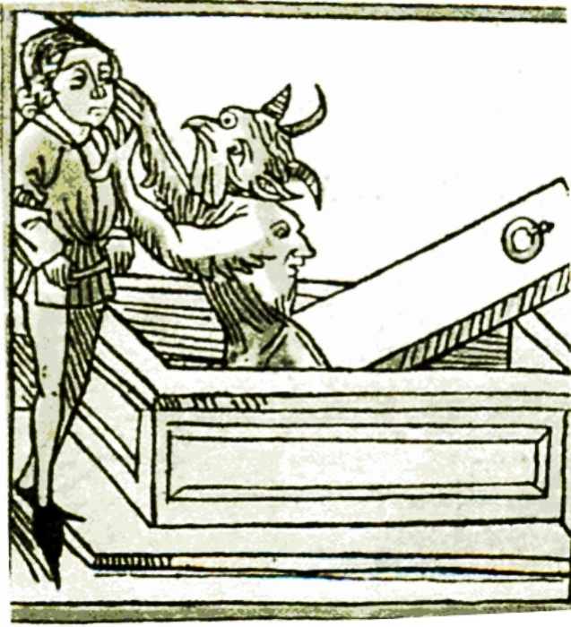 Вампір нападає на християнина. Німецька гравюра XV століття. | Фото: commons.wikimedia.org