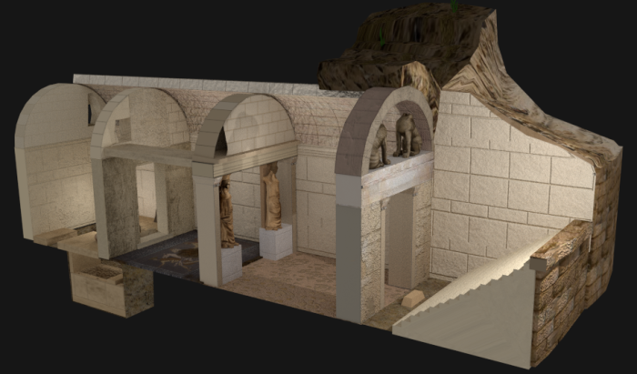 Тривимірна реконструкція гробниці в Амфіполіс. | Фото: en.wikipedia.org.
