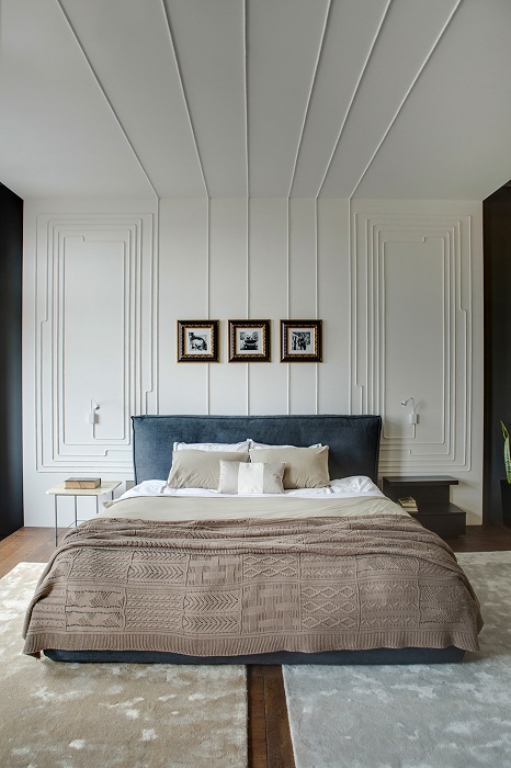 Цікаве оформлення стіни в спальній, що подарує додатковий затишок і комфорт.